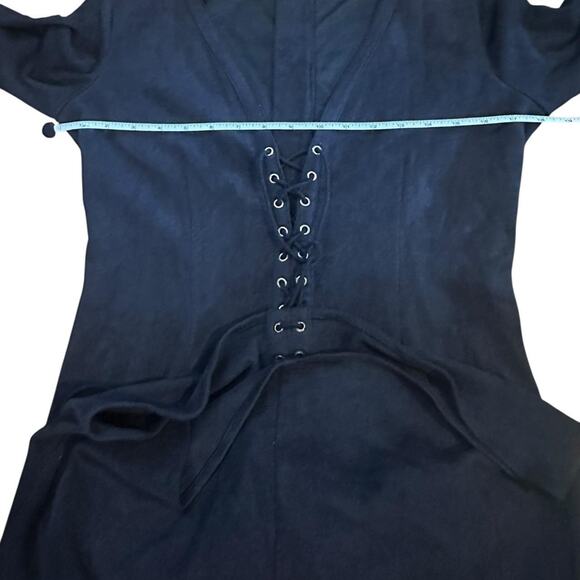 Grey grunge goth suede lace up - Picture 4 of 6